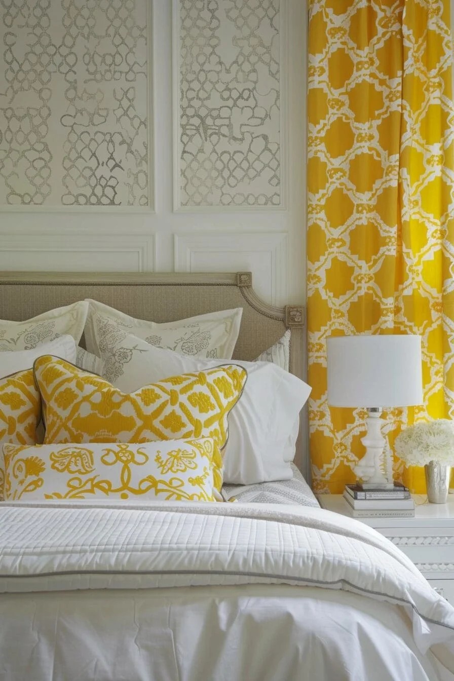 Yellow and Gray Geometric Wallpaper