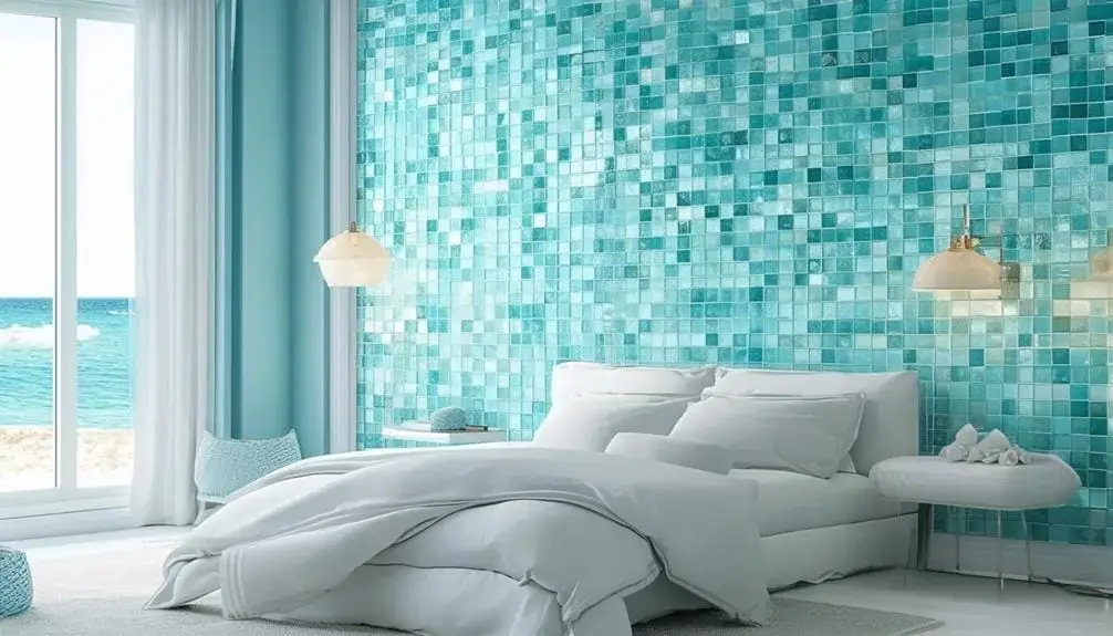 Aquamarine Blue Sea Glass Tile