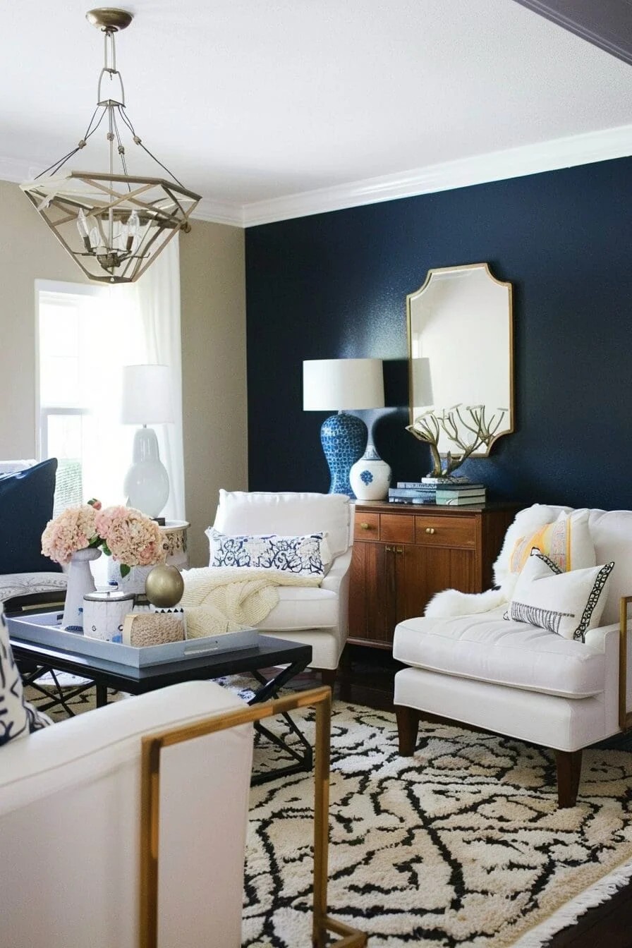 Navy Accent Wall