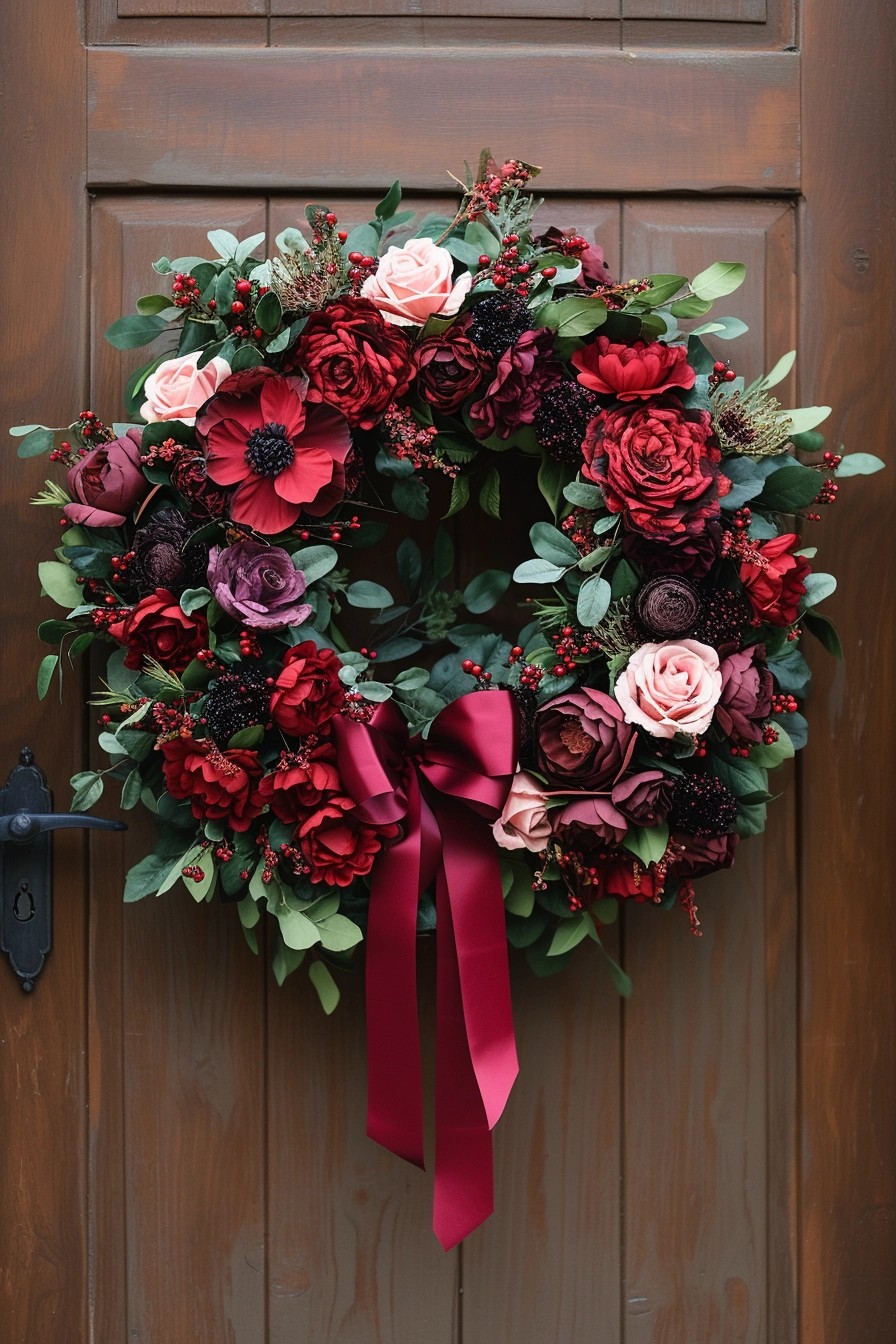 Love Potion Wreath with Faux Flowers