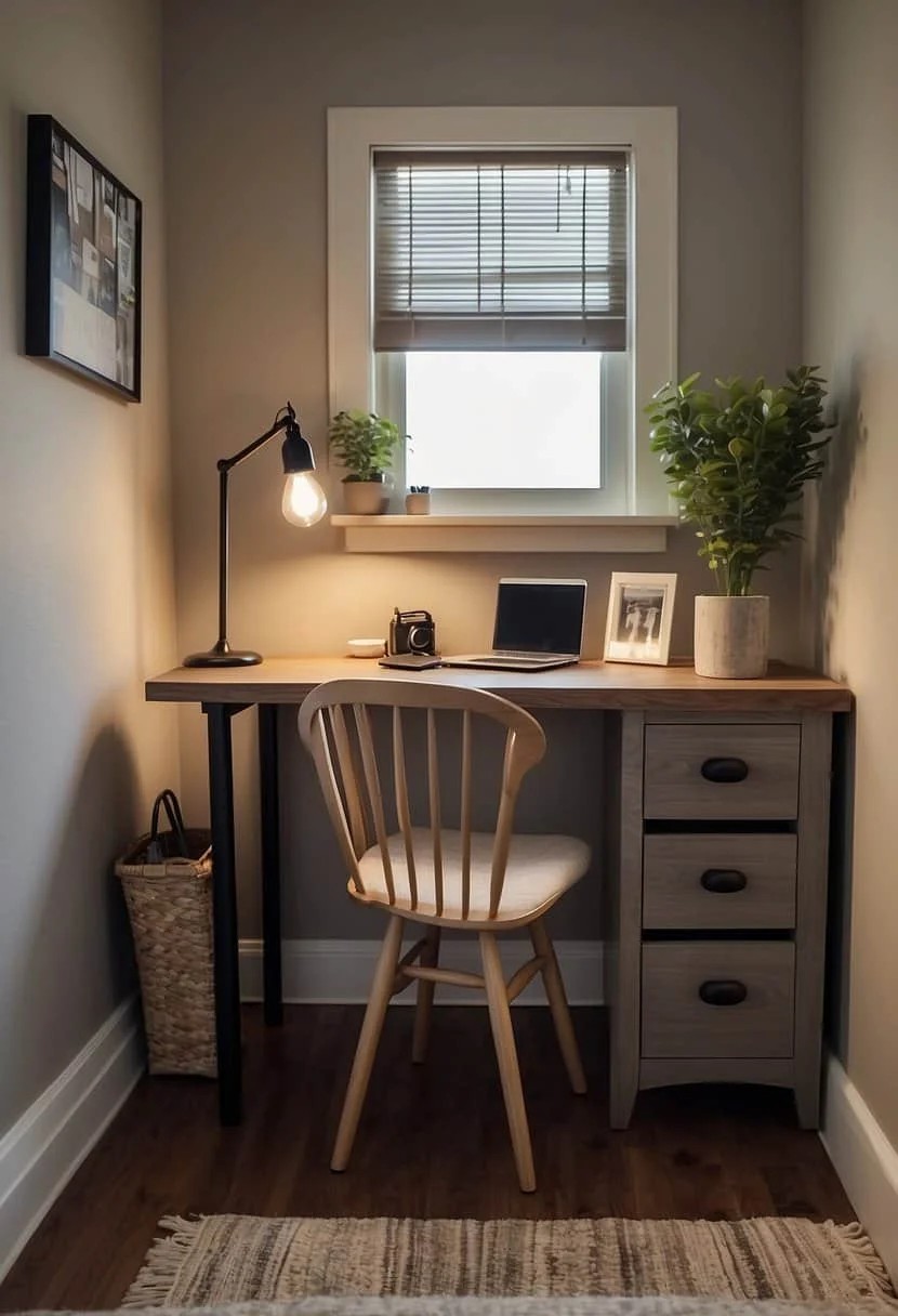 Include a Small Work Area in Your Small Guest Bedroom for Convenience