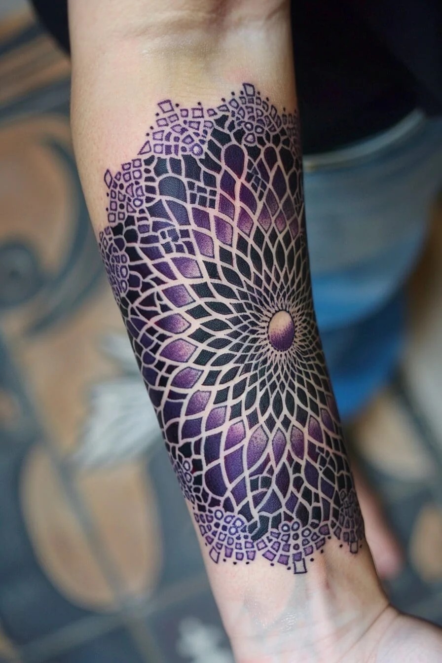 Lavender Dot Work Tattoo