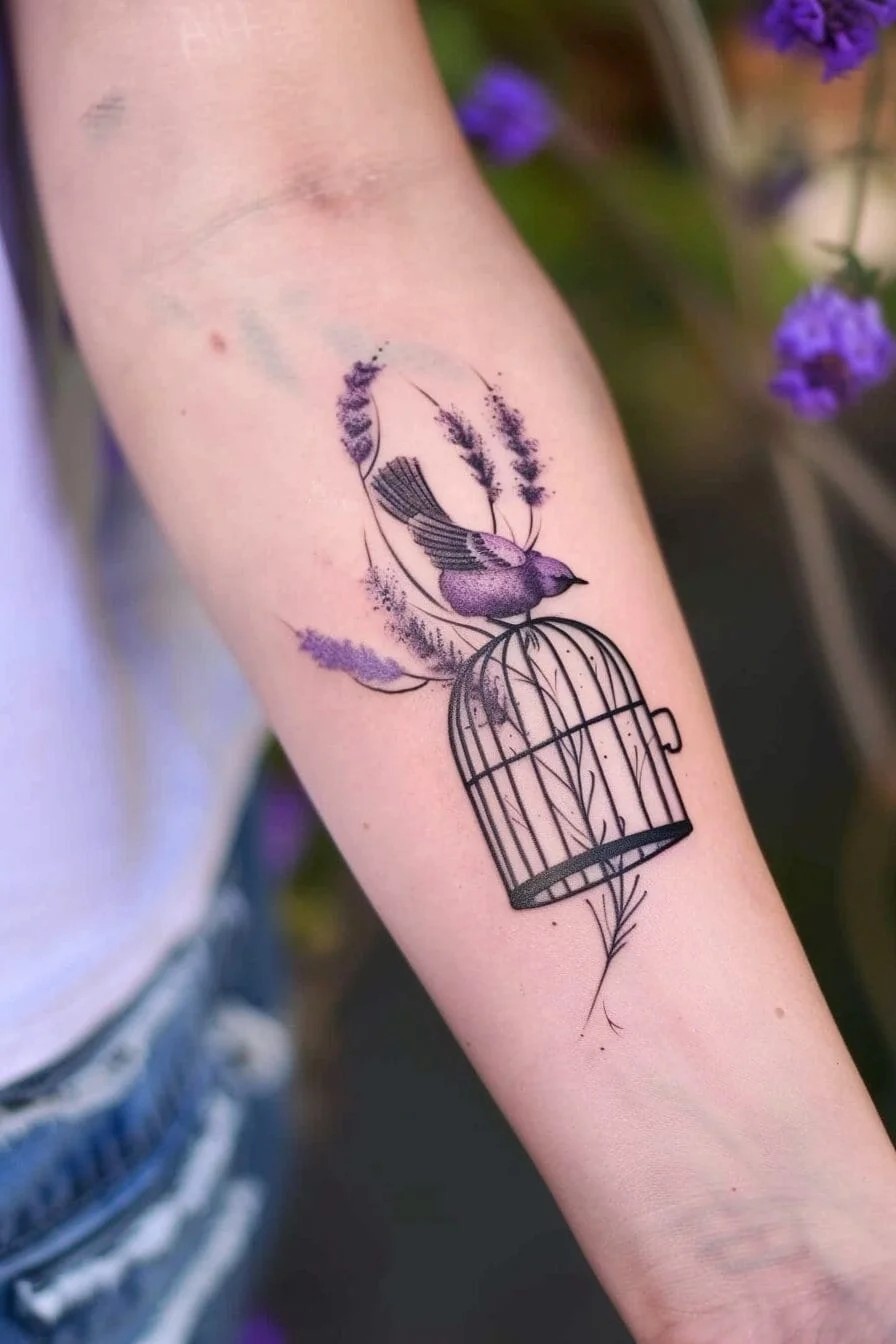 Lavender with a Bird Cage or Feather