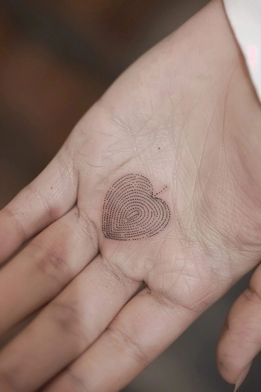 Fingerprint in a Heart Shape