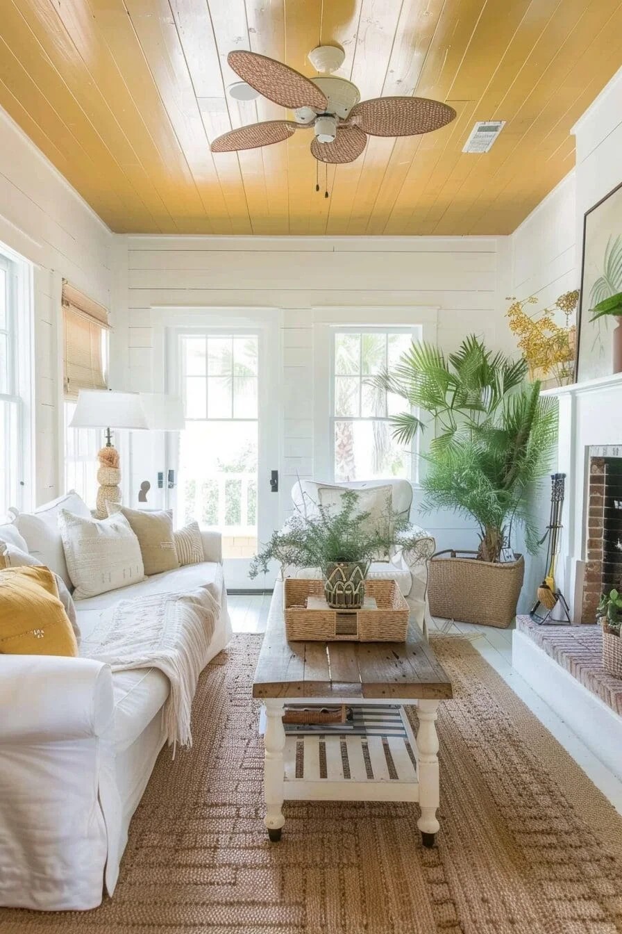 Pale Yellow Painted Ceiling