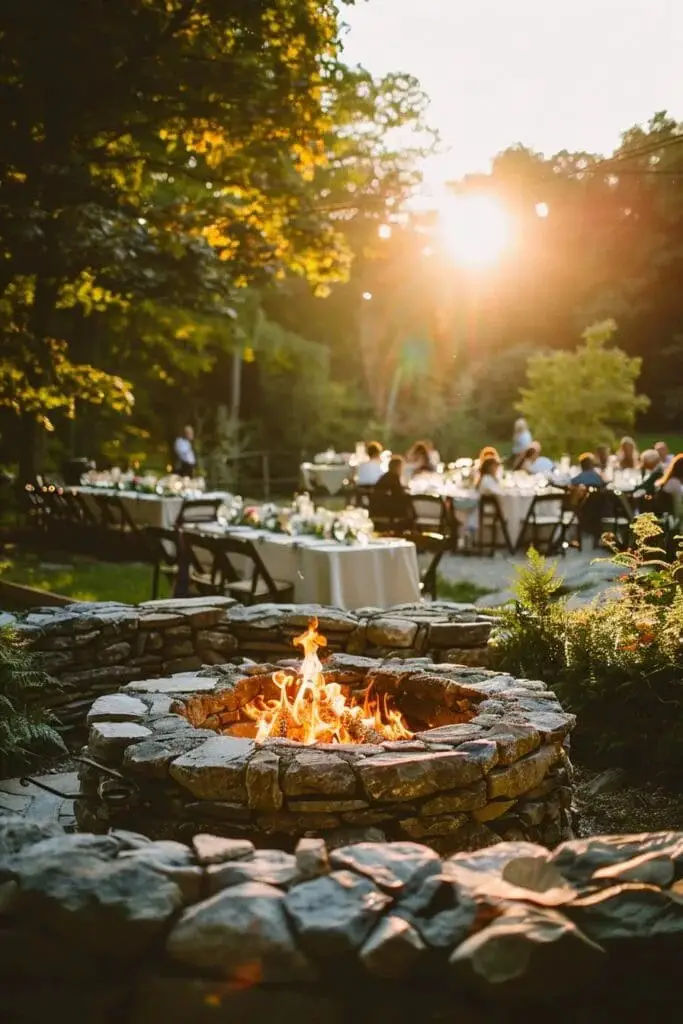 A Summer Wedding with An Intimate Fire Pit Gathering