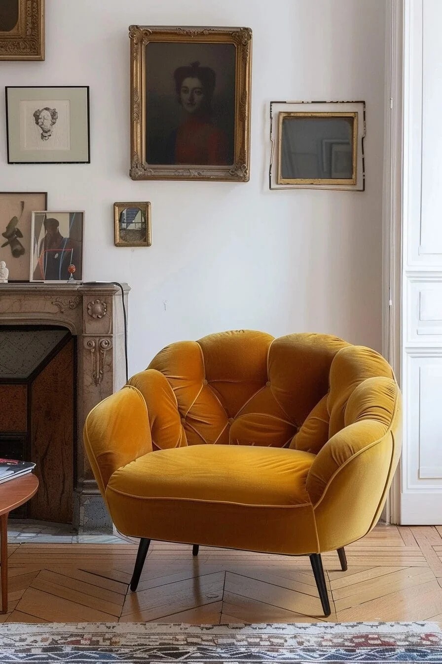 Honeycomb Yellow Armchair