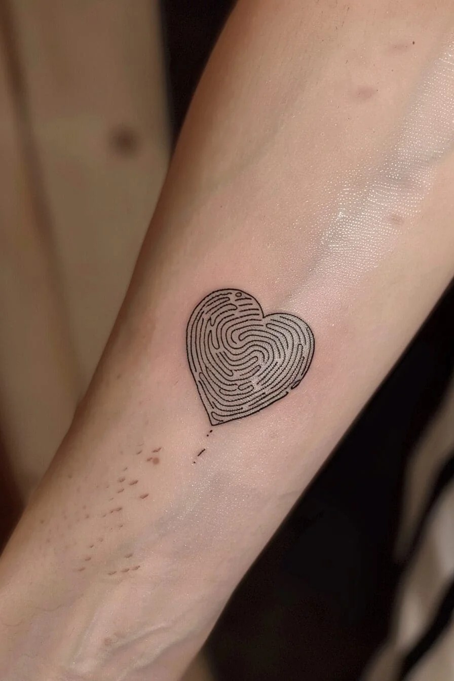 Fingerprint in a Heart Shape