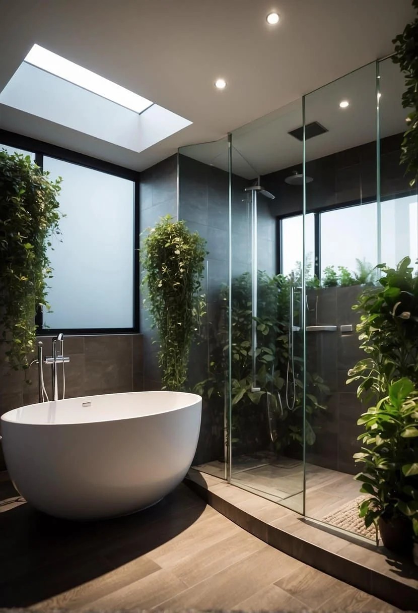 Add a Splash of Greenery in Your Small Bathroom Shower for a Natural Touch