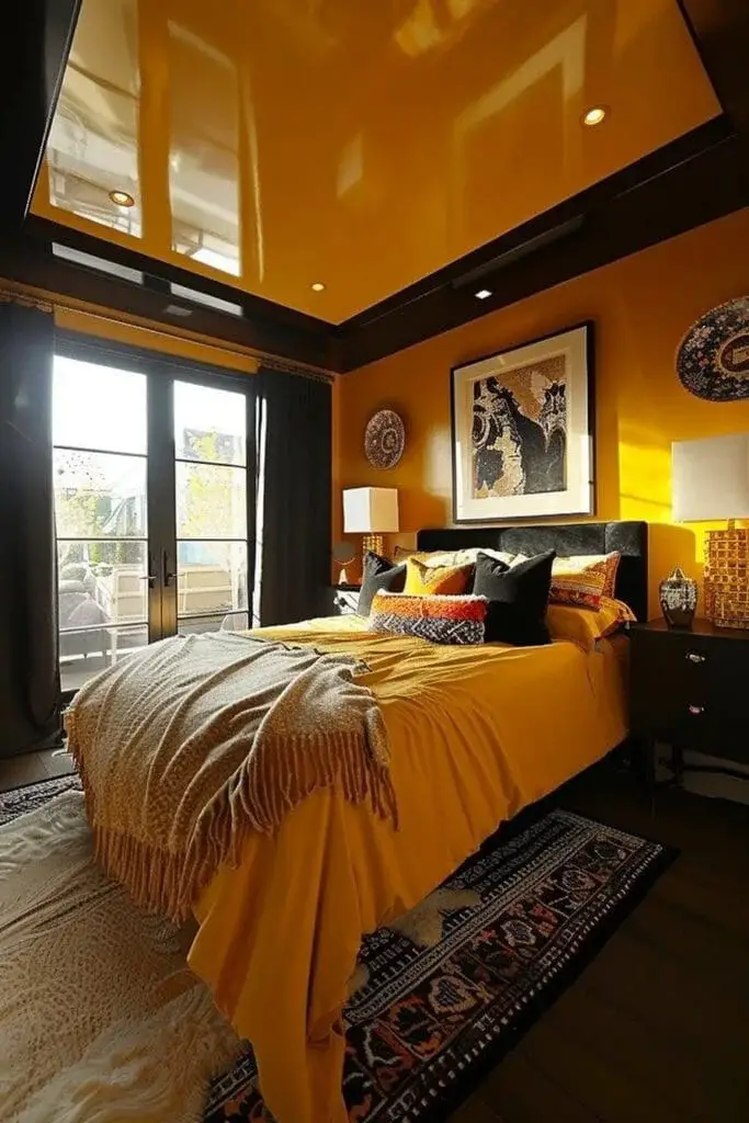 Dramatic Mustard Yellow with Black Accents