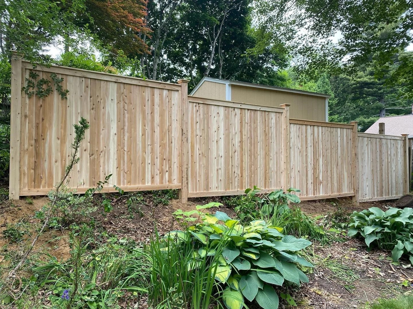 Stepped Wood Fence