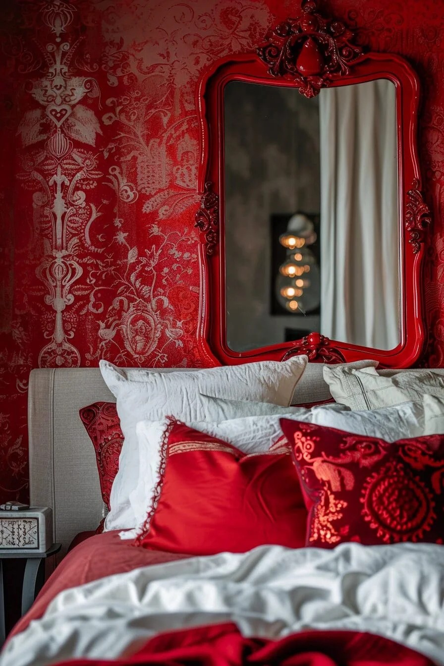 Glamorous Red Mirror