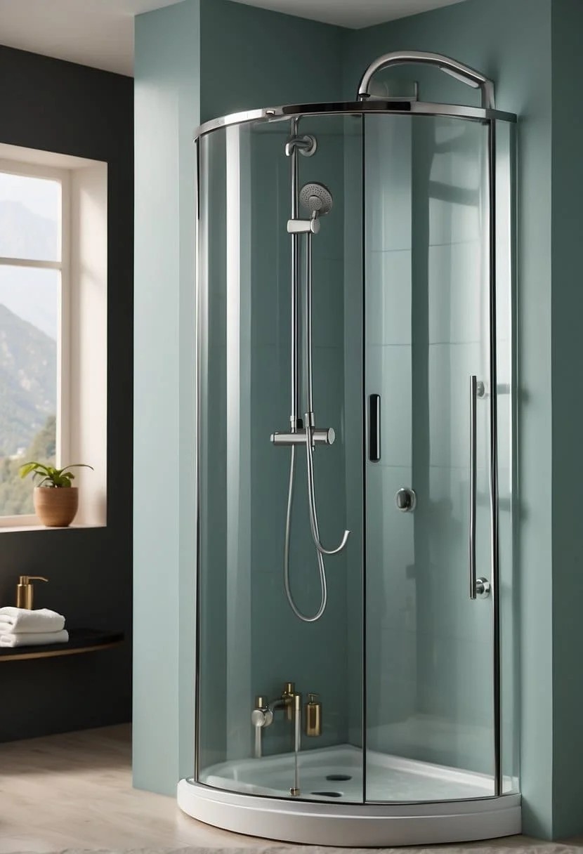 Select a Curved Shower Rod for More Elbow Room in a Small Bathroom Shower