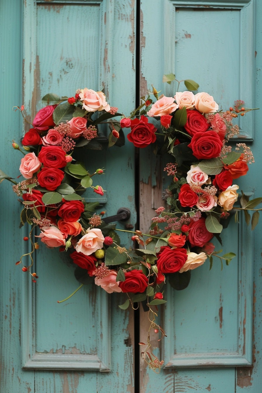 Heart-Shaped Wreath with Roses