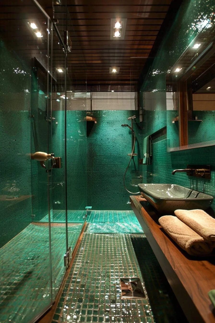 Green Textured Shower Floor