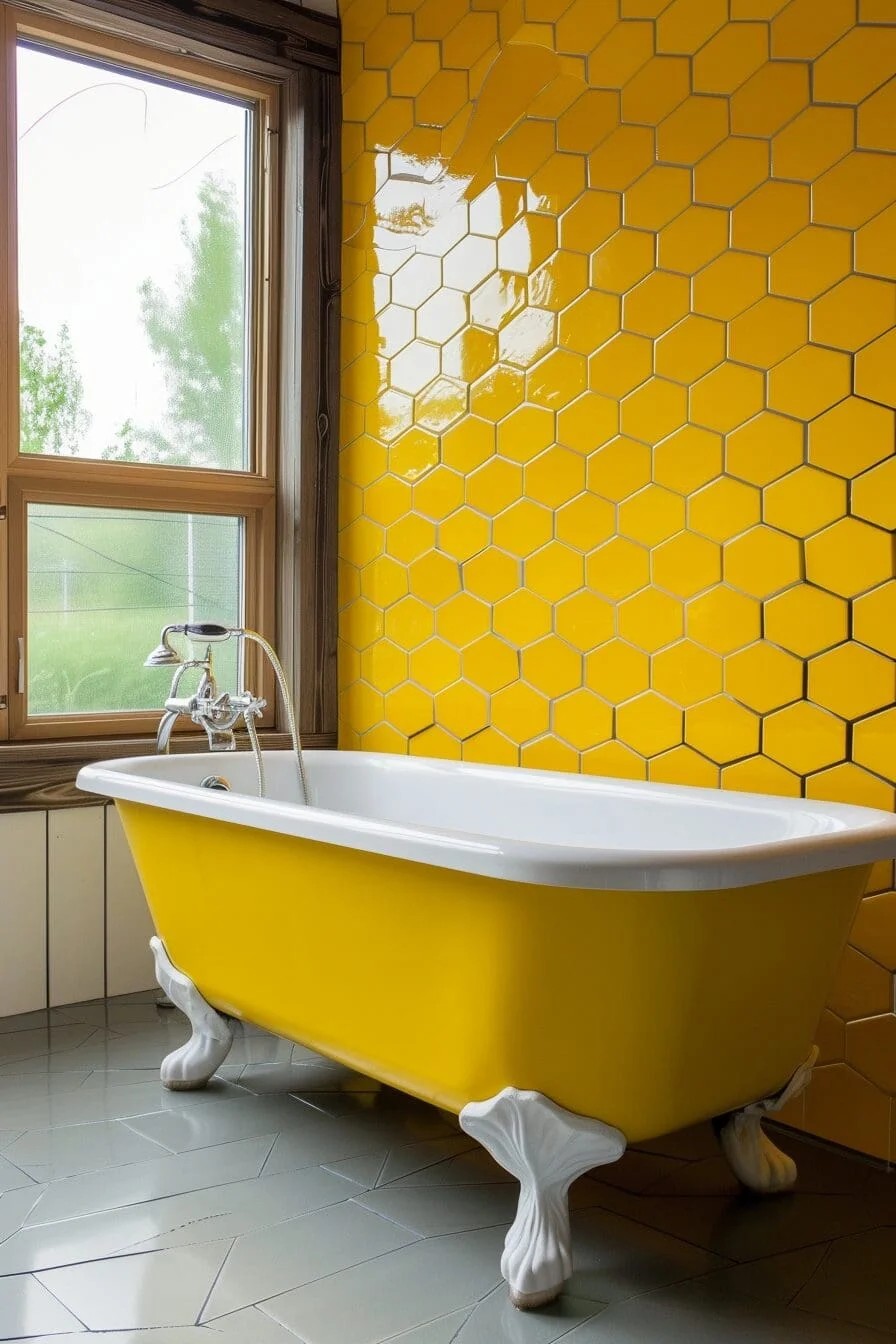 Honeycomb Yellow Bathtub