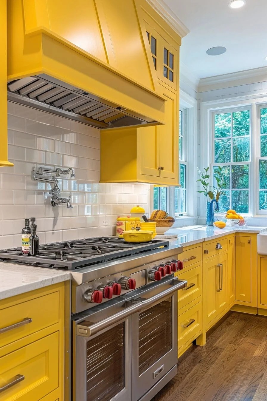 Sunny Yellow Shaker Cabinets