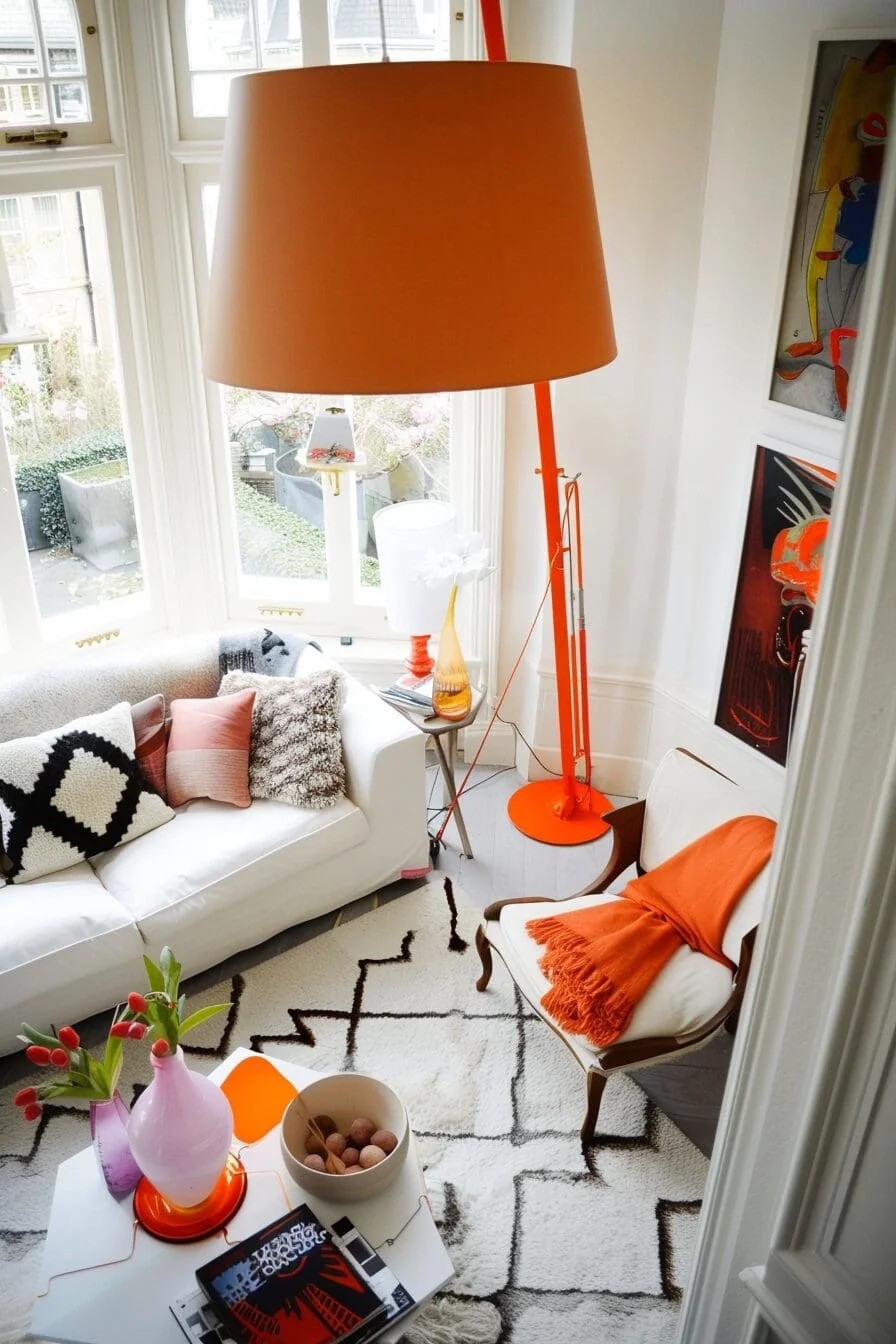 Bold Orange Floor Lamp