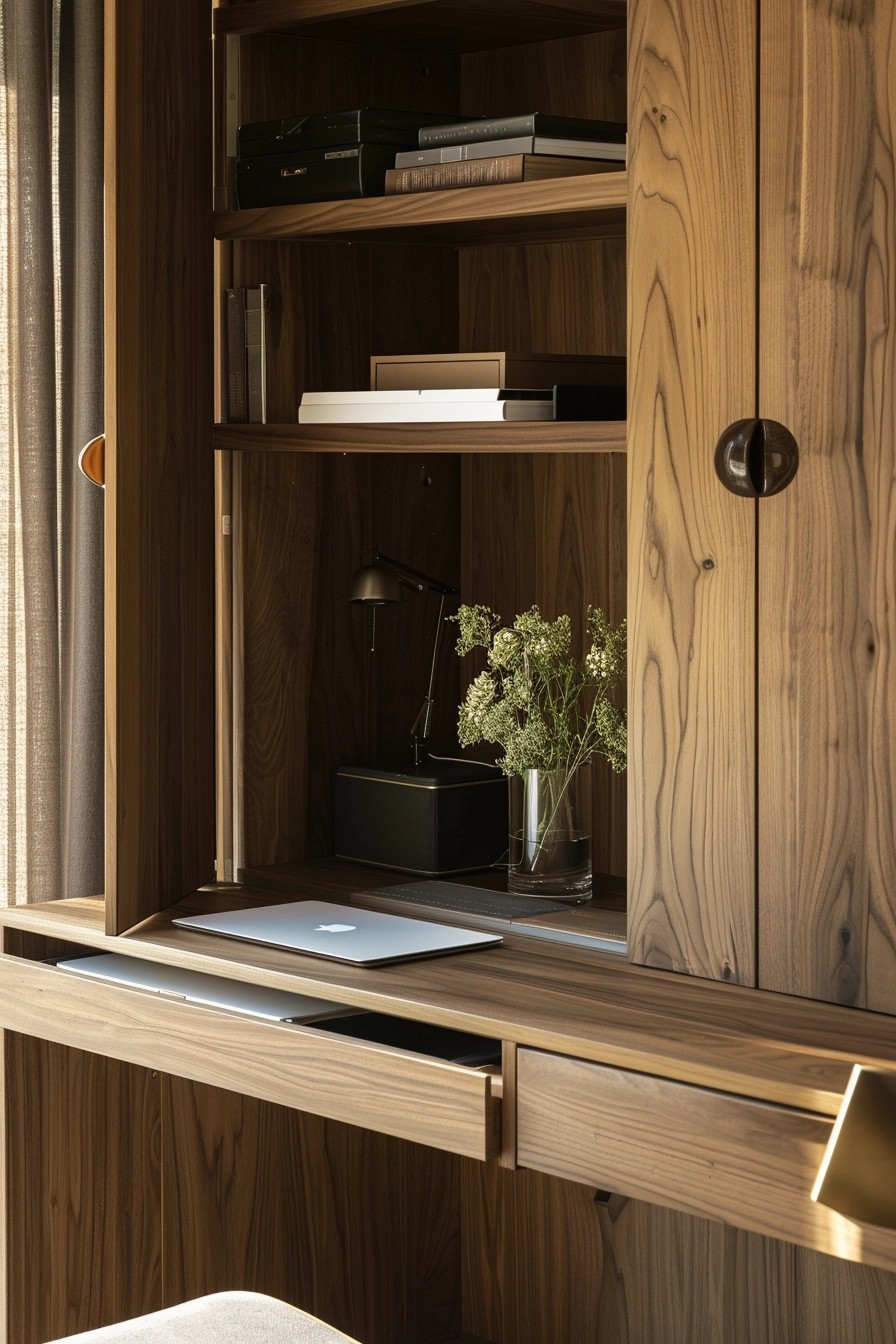 Home Office With Hidden Storage Solutions