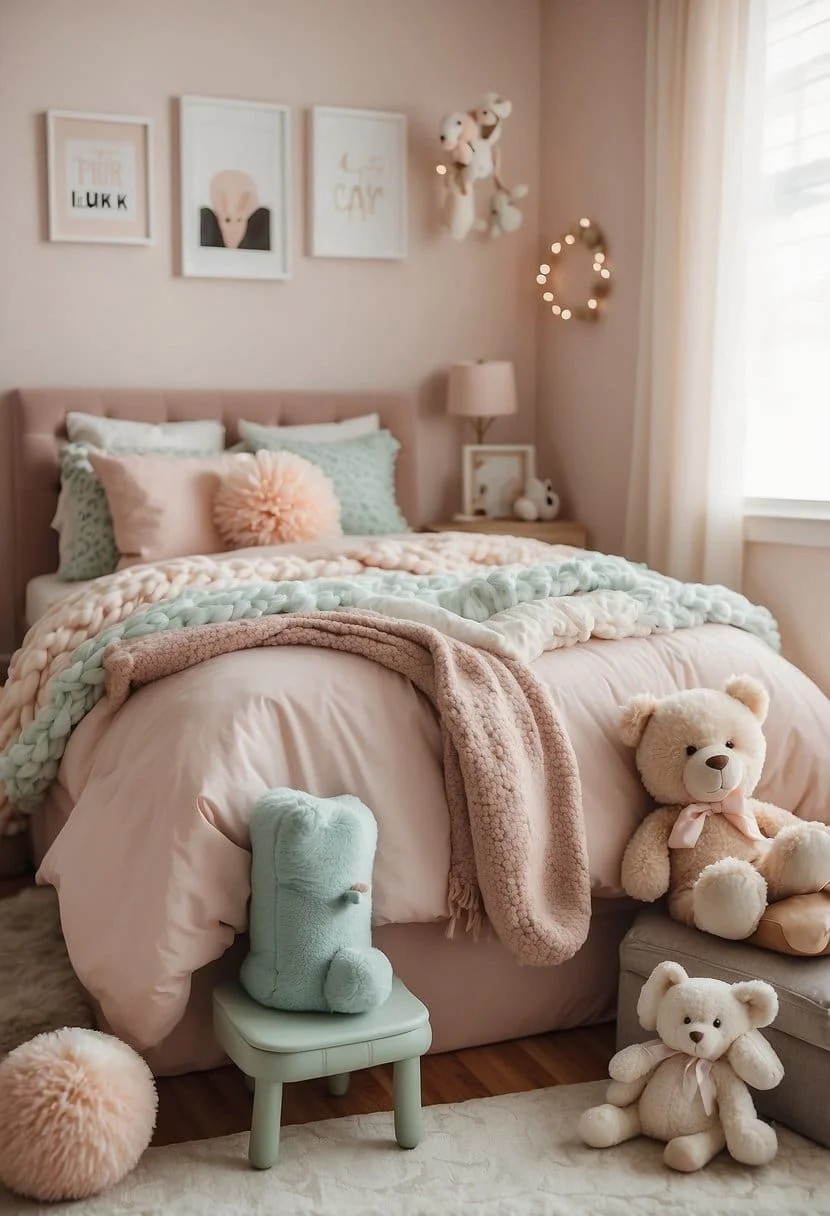 Toddler Girl Bedroom With Pom-Pom Accents