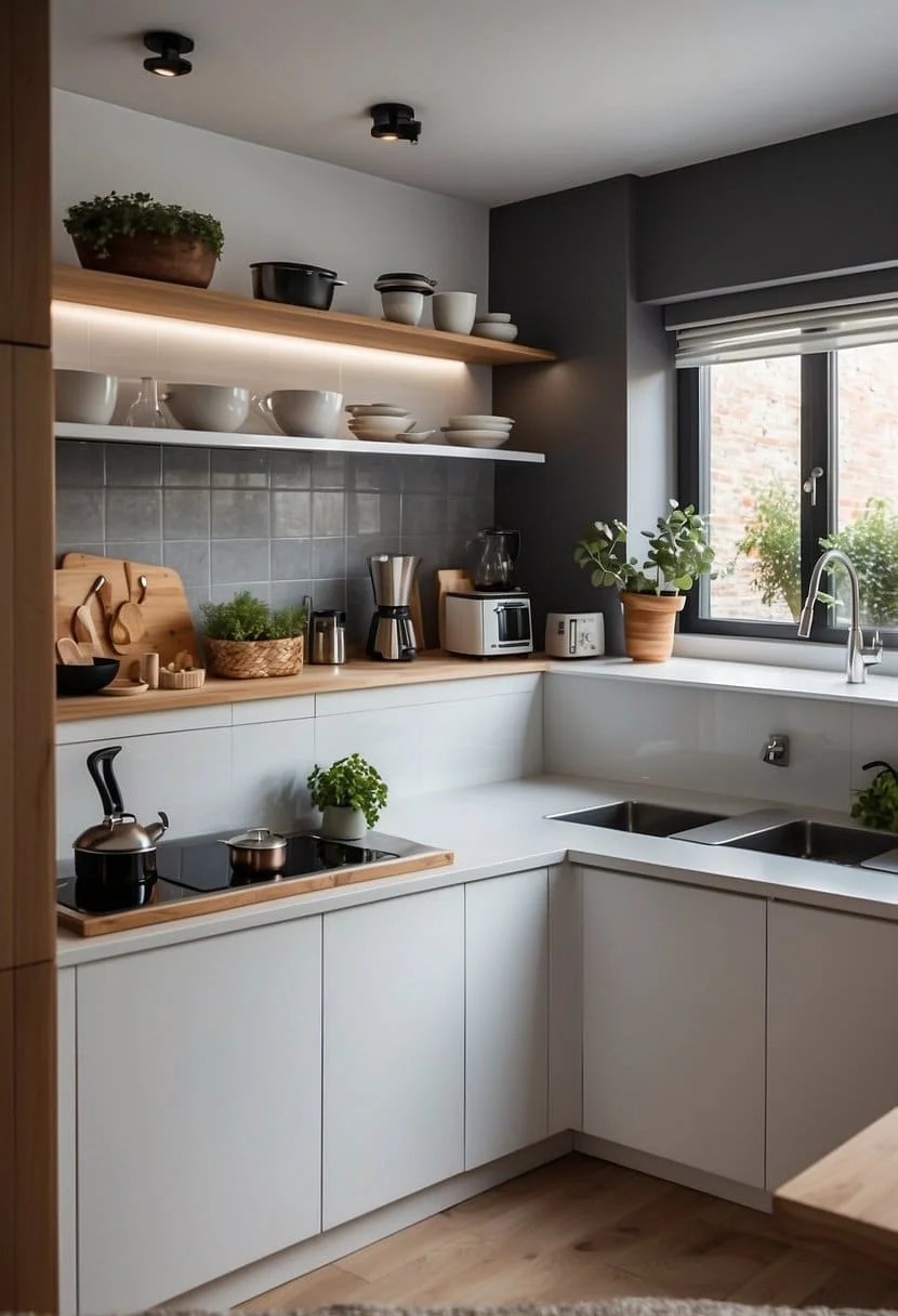 Create an Illusion of Space in Your Small Kitchen with a Large Mirror