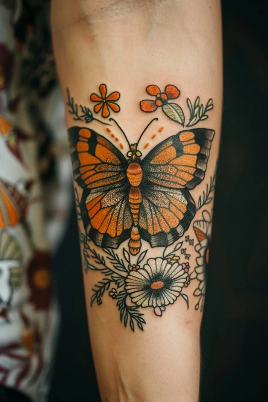 Butterfly with Wings Spread: Symbolizes peace, serenity, and the ability to spread love and positivity