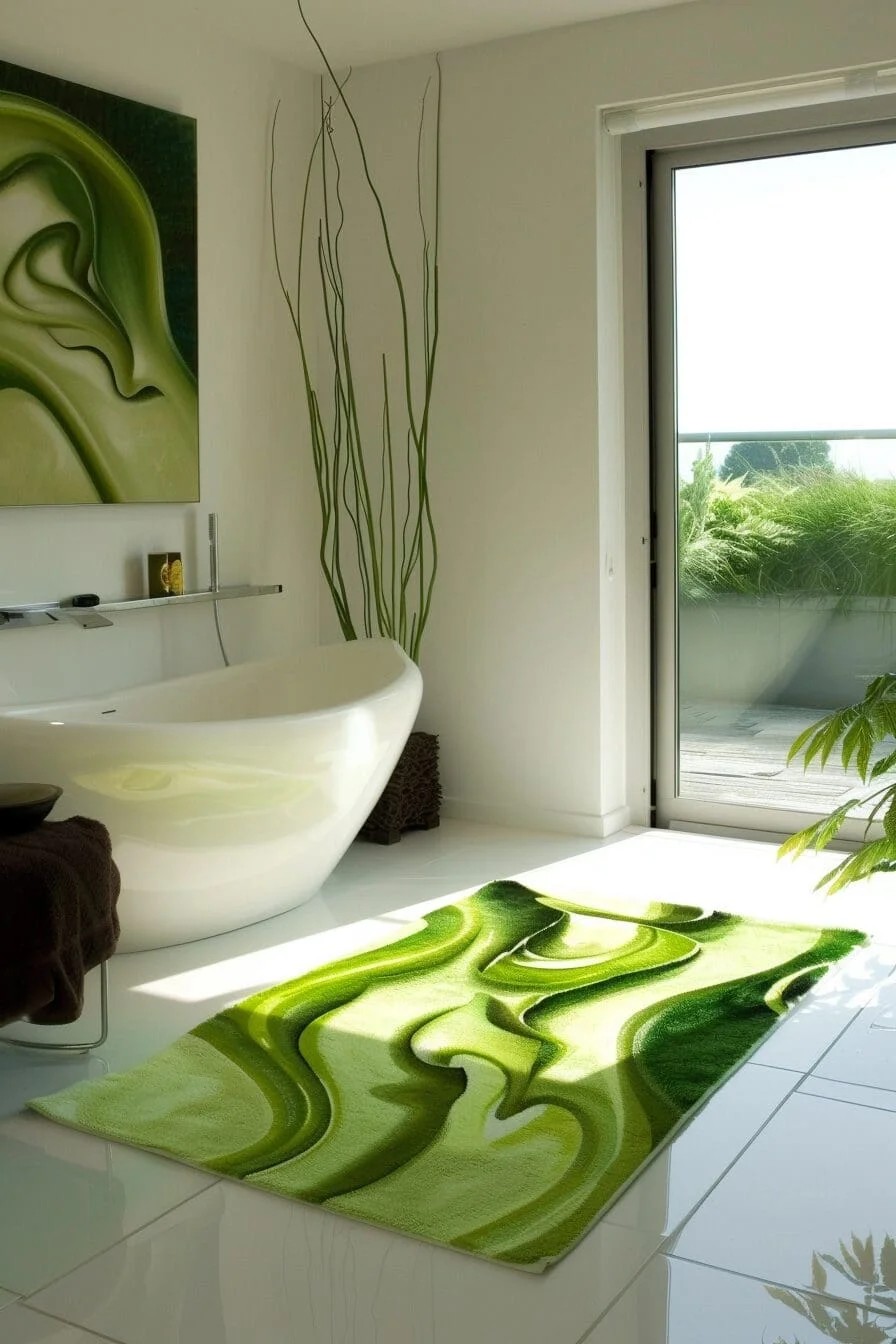 Green Bathroom Rug