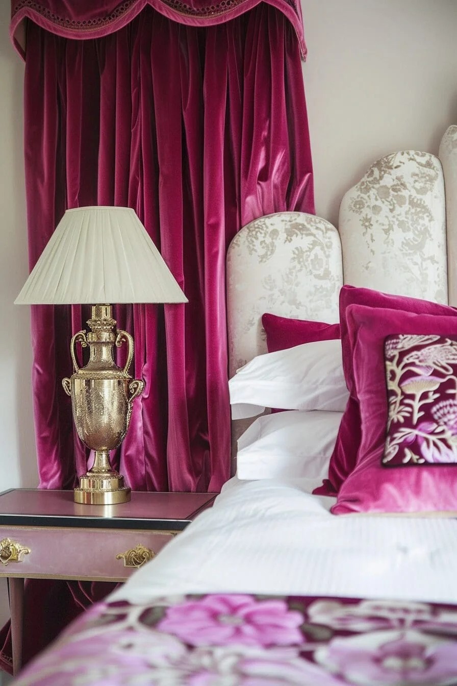 Fuchsia Velvet Bedspread