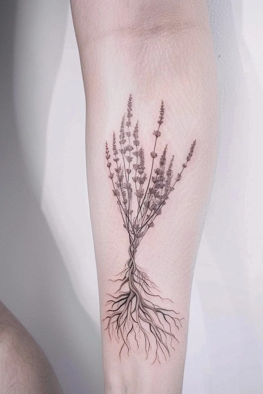 Lavender with a Tree or Roots