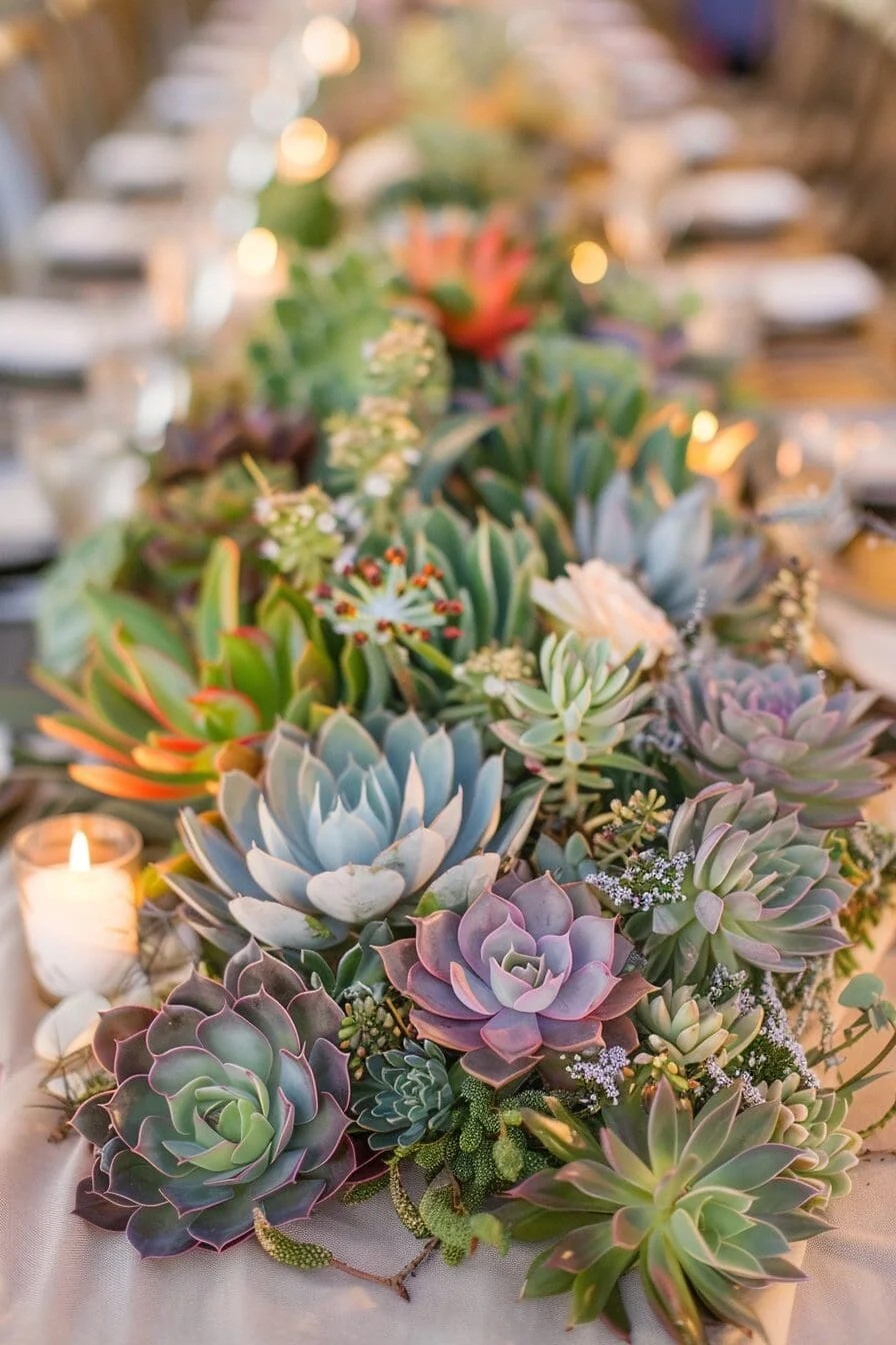 Lush Succulent Garden Centerpiece