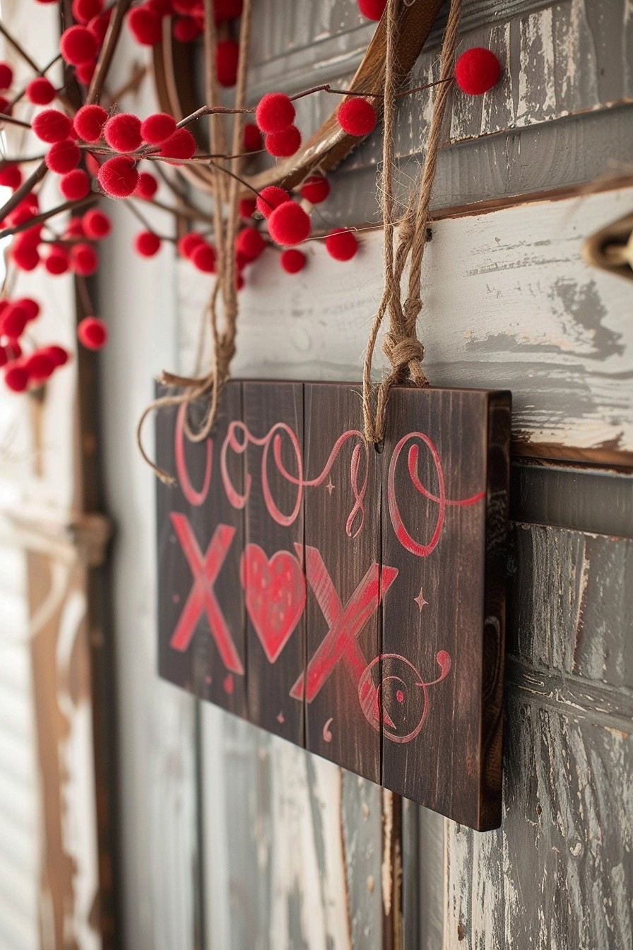 XOXO Wooden Door Sign