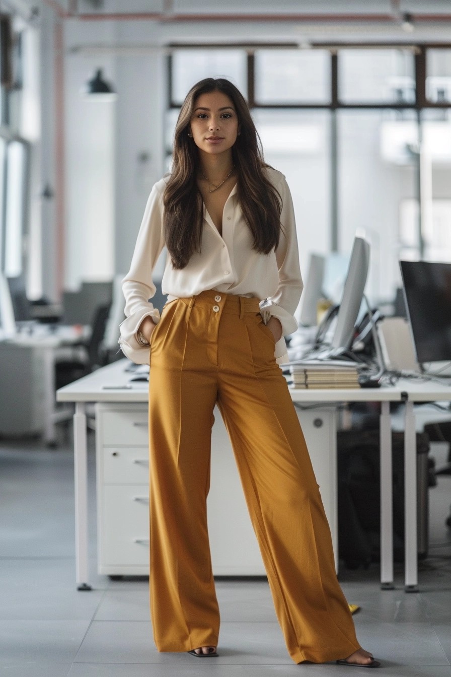 Wide-Leg Pants + Blouse