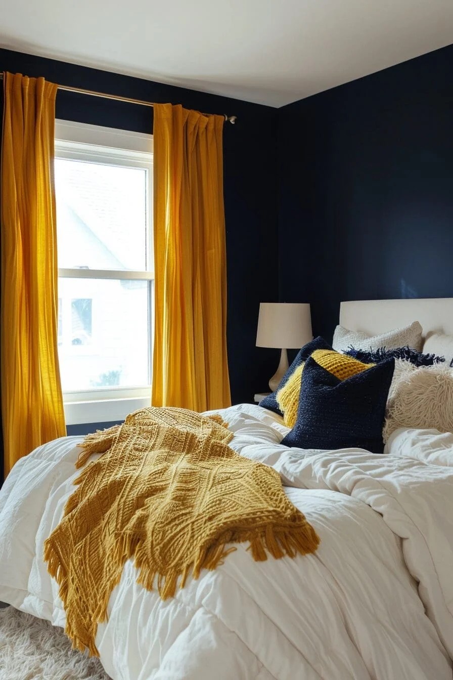 Yellow and Navy Blue Colorblock