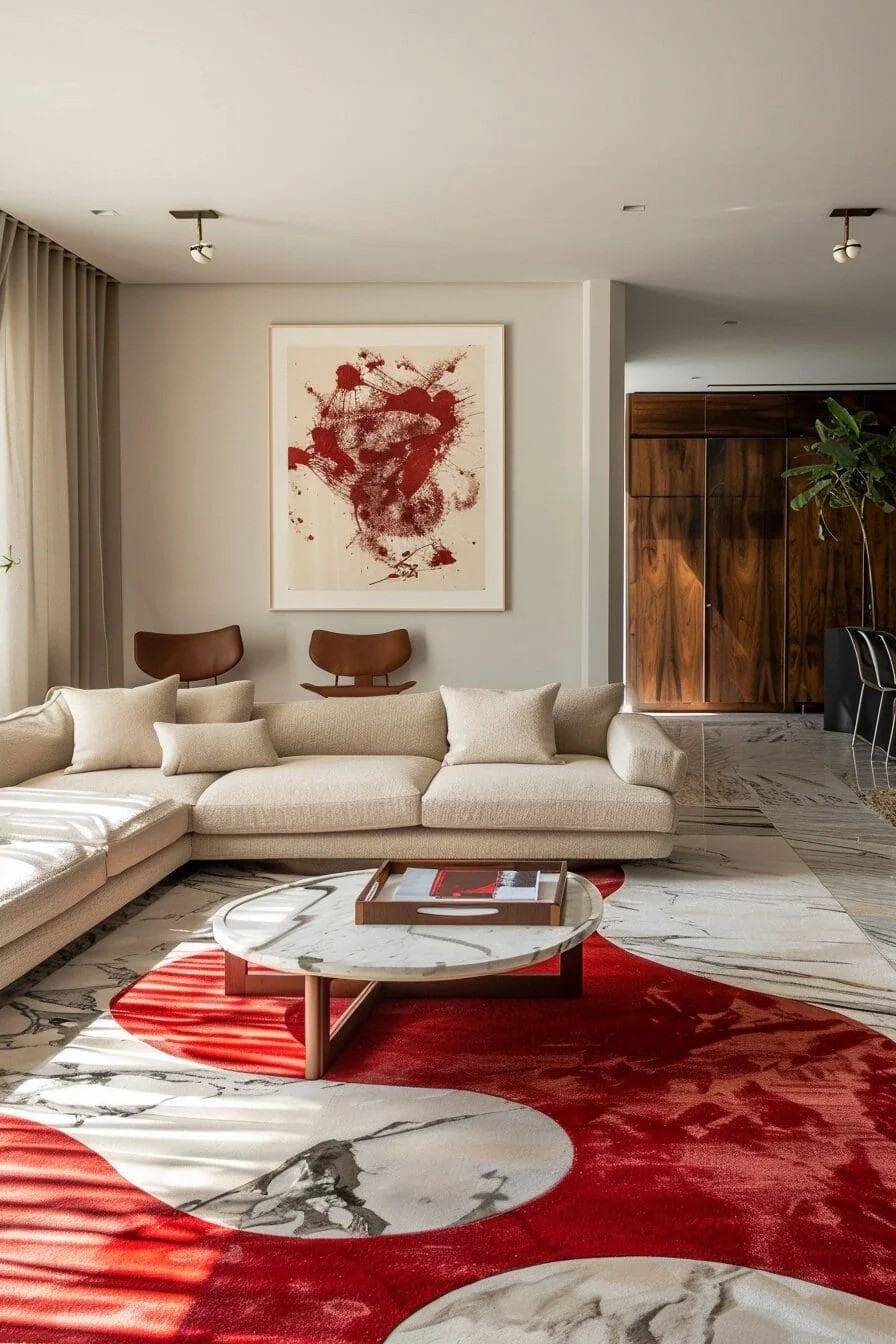 Modern Red Rug