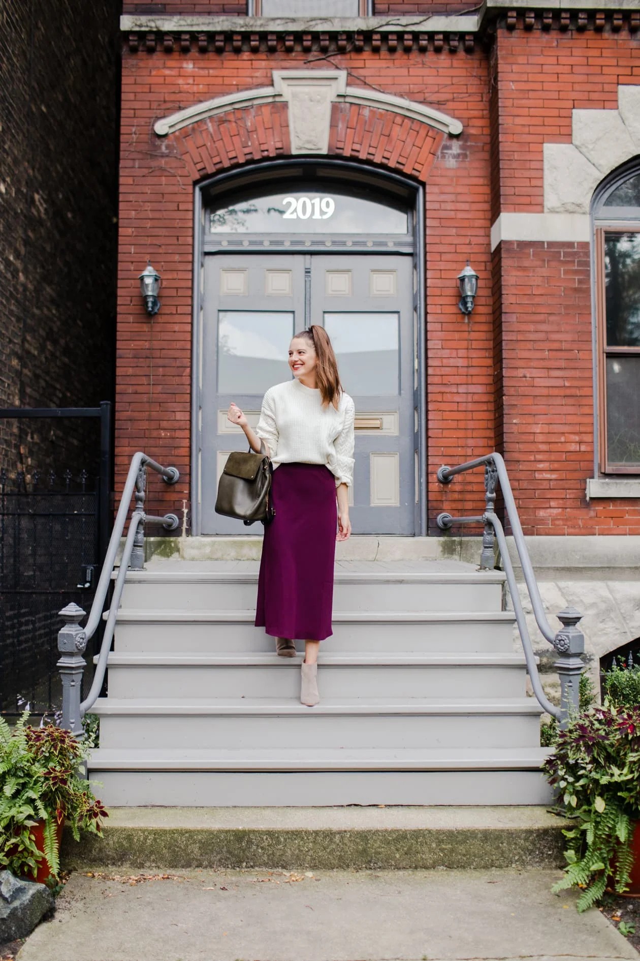 Sweatshirt and Midi Skirt