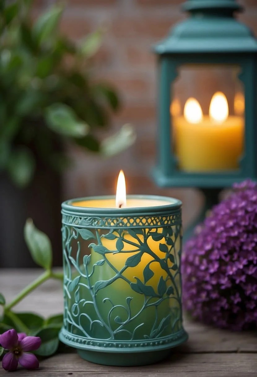 Citronella Candle in Patterned Holder