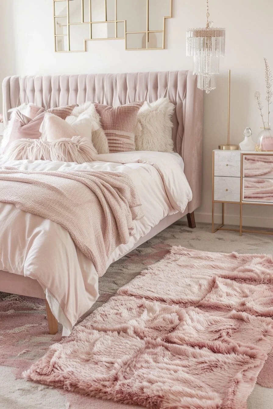 Plush Pink Shag Rug