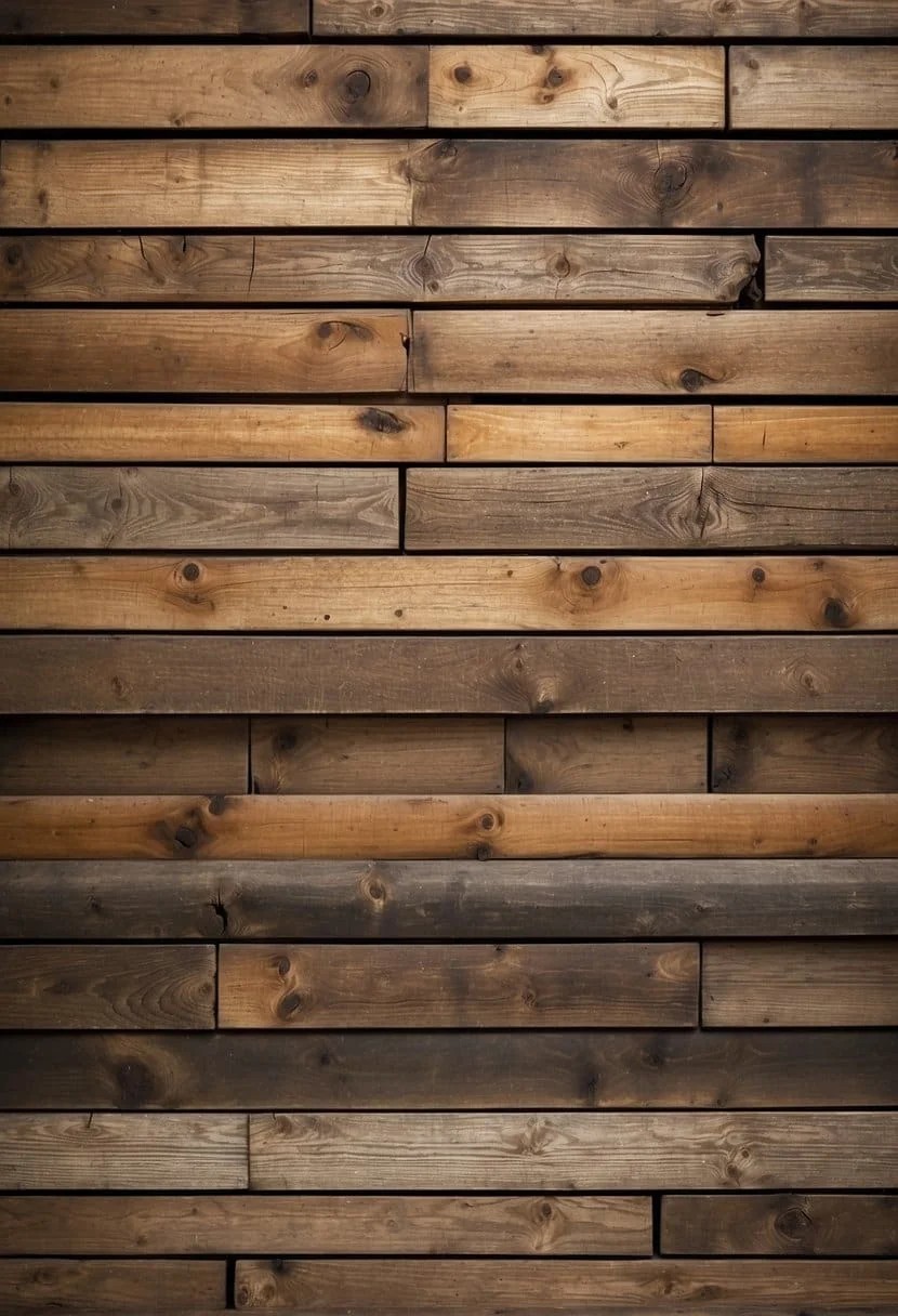 Rustic Wood Trim Accent Wall With Reclaimed Timber