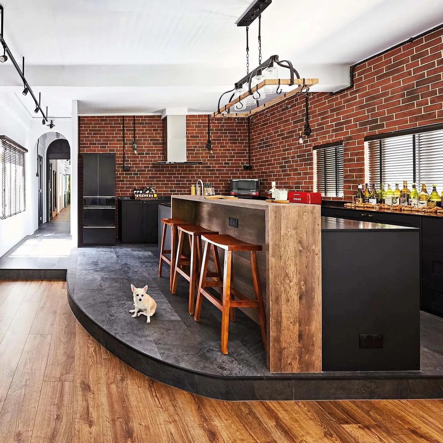 Black and Exposed Brick