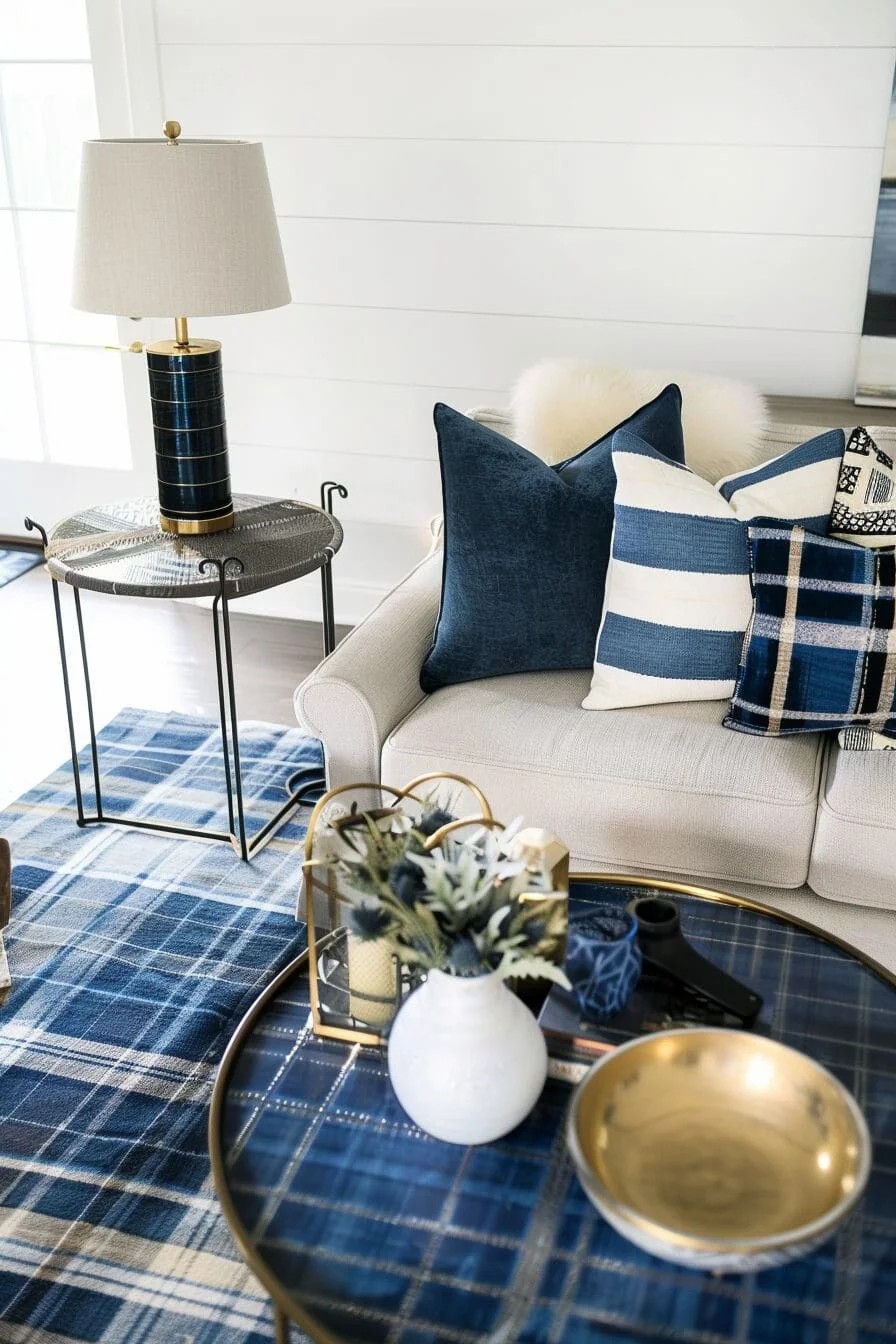 Blue and Brass Accents