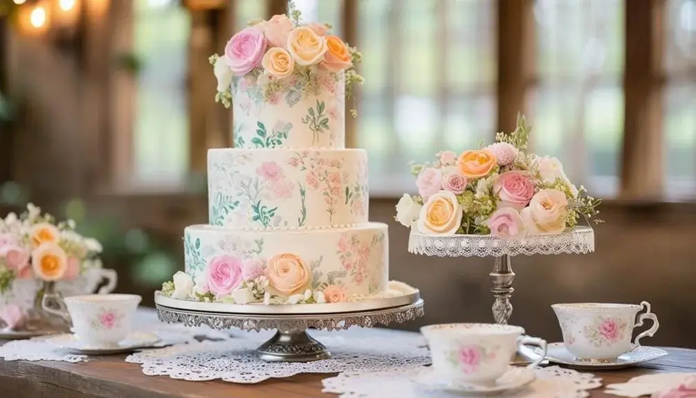 Vintage-y Hand-Painted Cakes