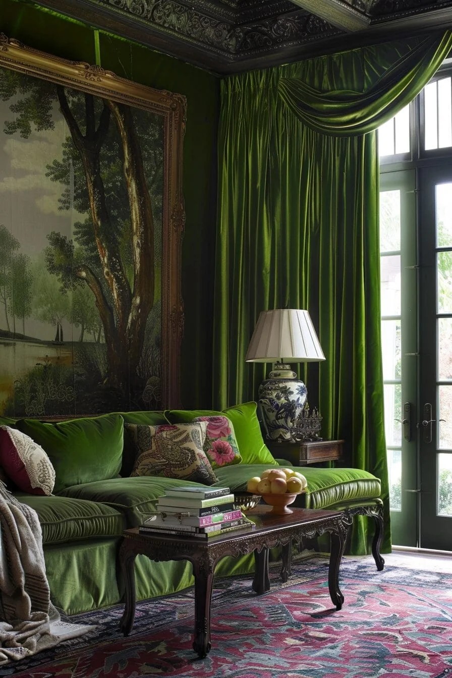 Green Velvet Curtains