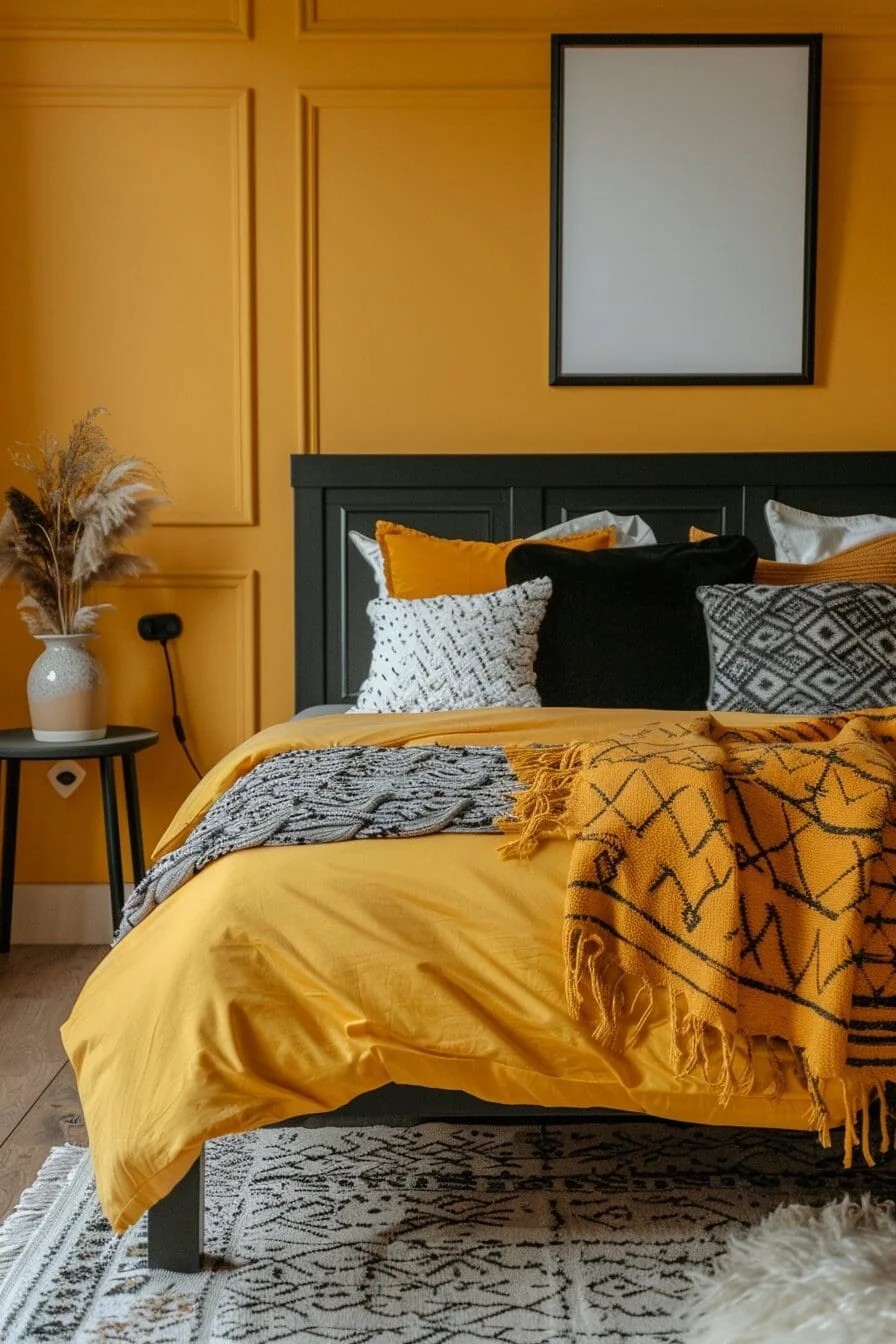 Dramatic Mustard Yellow with Black Accents