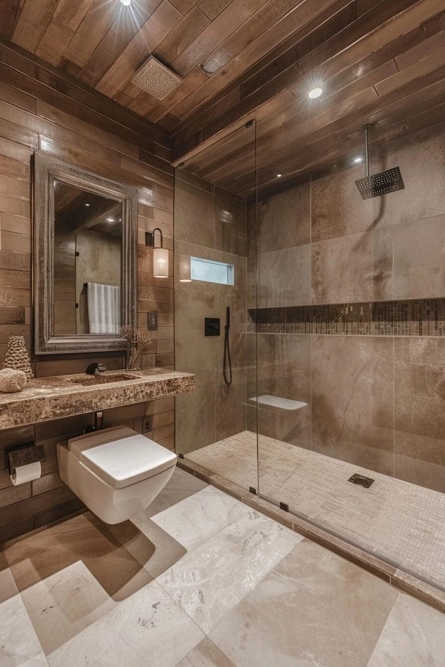 Taupe Tile Shower