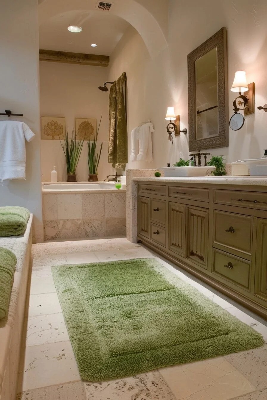 Green Bathroom Rug