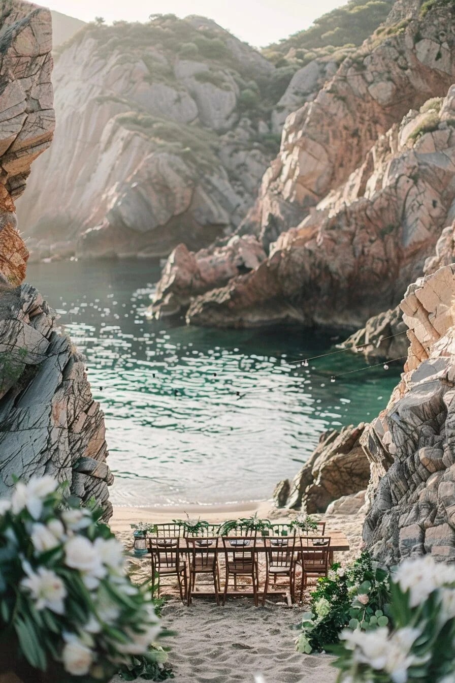 A Small Wedding in A Secluded Beach Cove