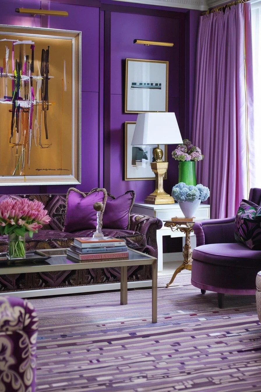 Modern Art with Purple Accents