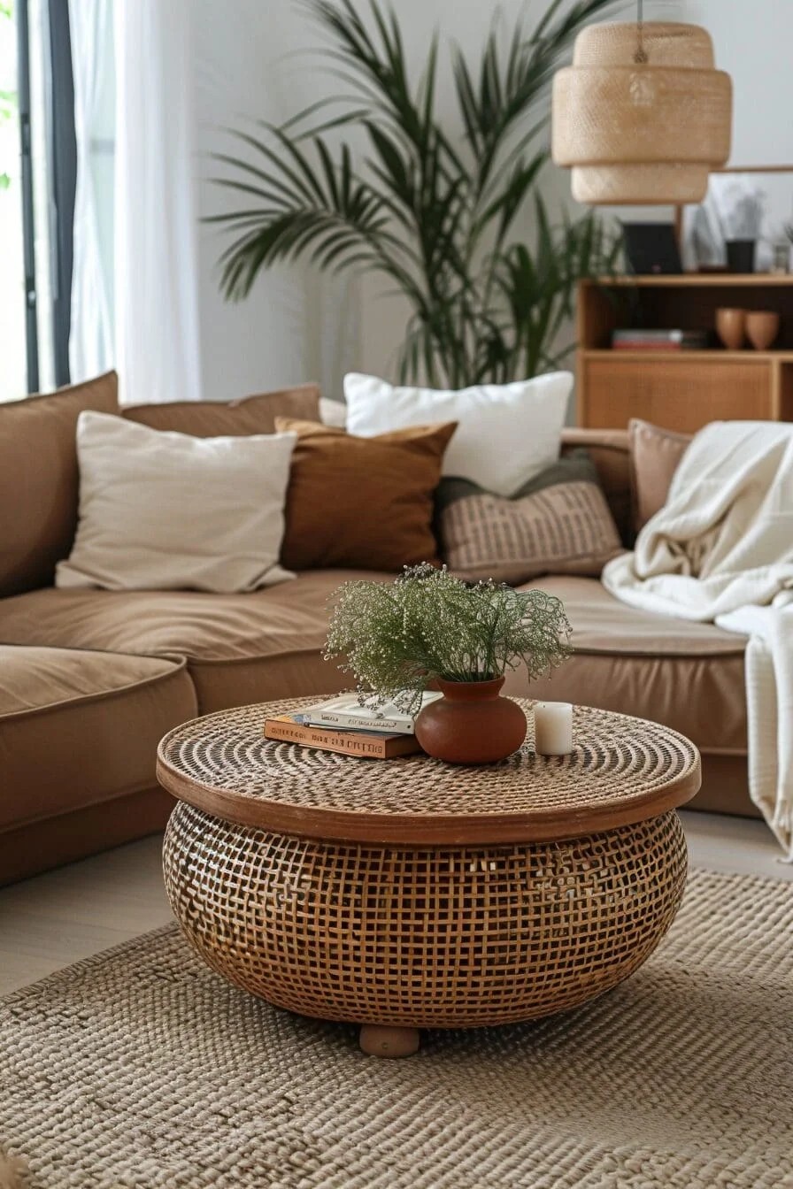 Woven Wood Coffee Table