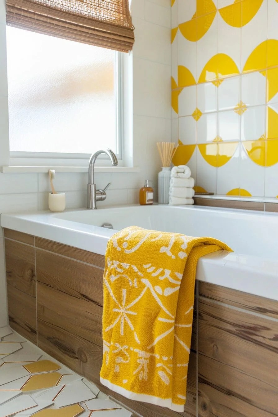 Geometric Pattern with Yellow Accents