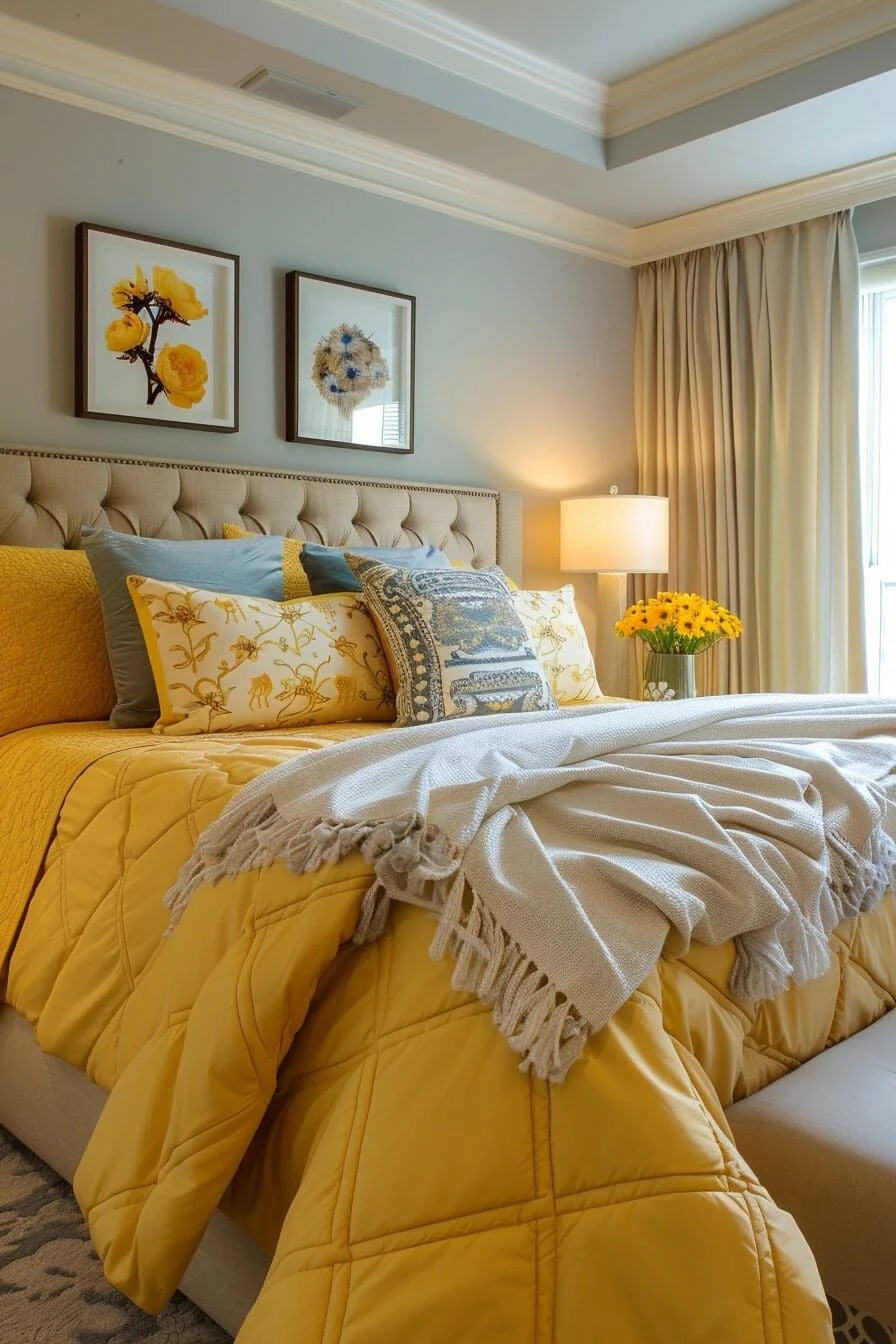 Lemon Zest Yellow Bedspread